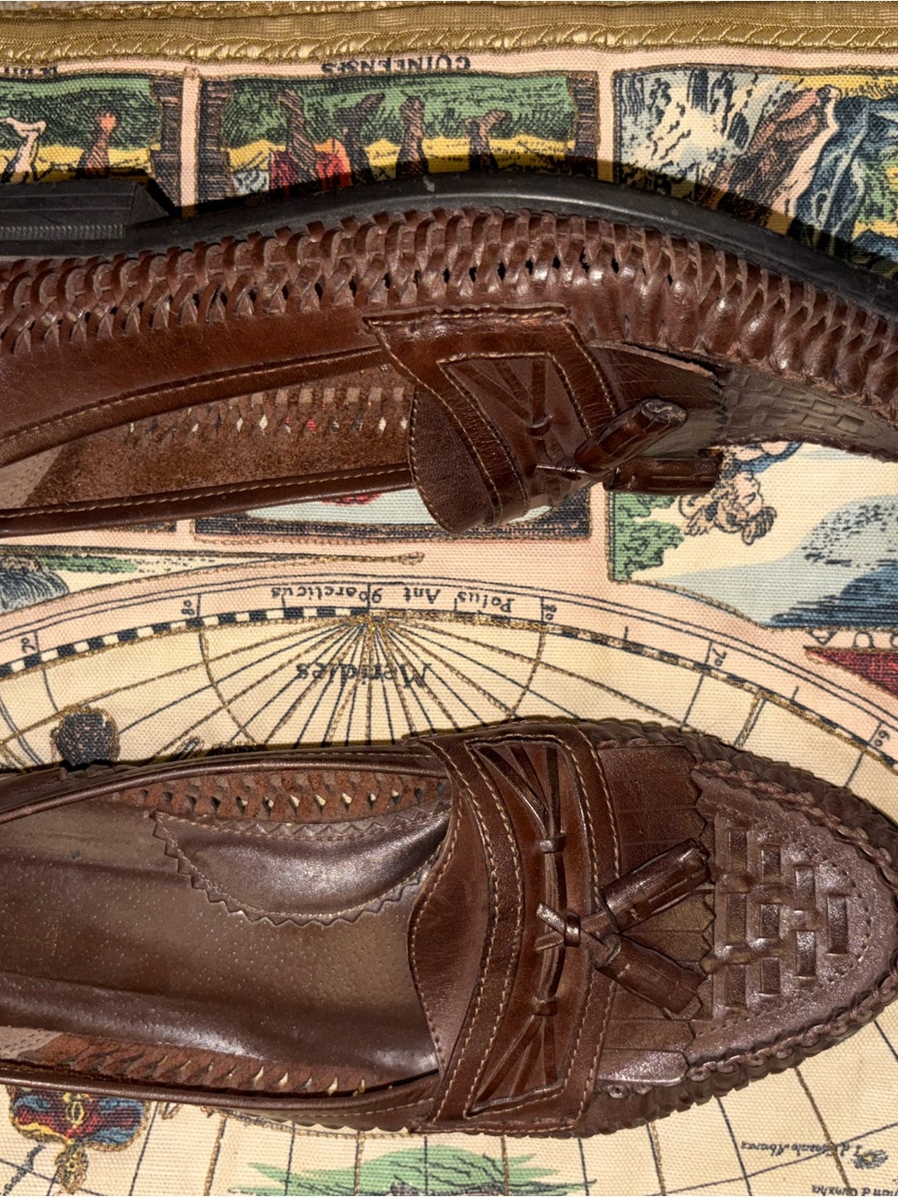 Men's Brown Leather Woven Loafers